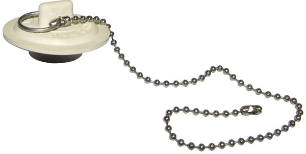 Plumb Pak PP820-42 Basin Stopper With 11-inch Chain/Ring, 1-3/8 in, White
