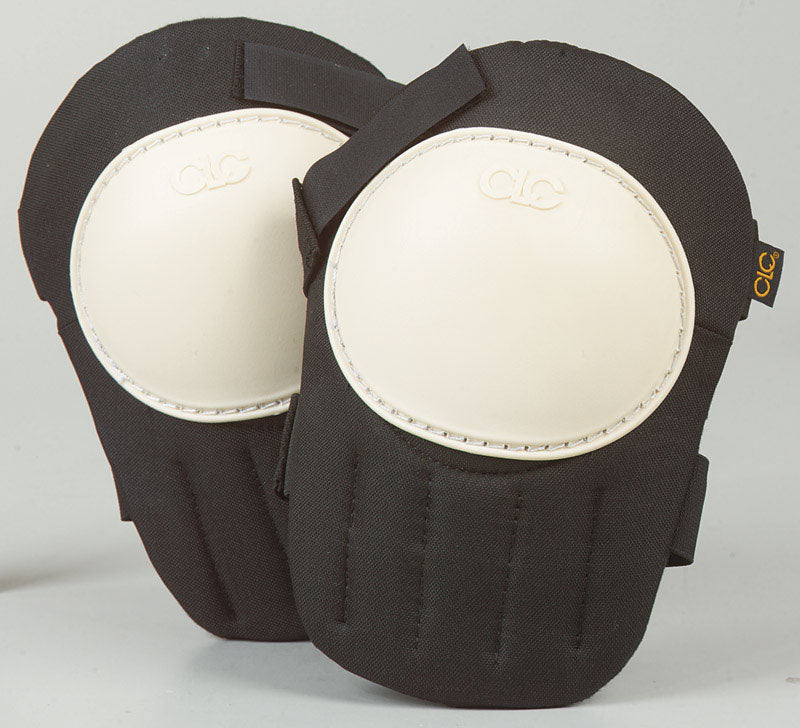 Custom LeathercraftV230 Stitched Plastic Cap Swivel Kneepads, Black/White