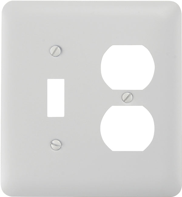 Amerelle Devon Single Toggle/Single Duplex Steel Wallplate in White 935TDW