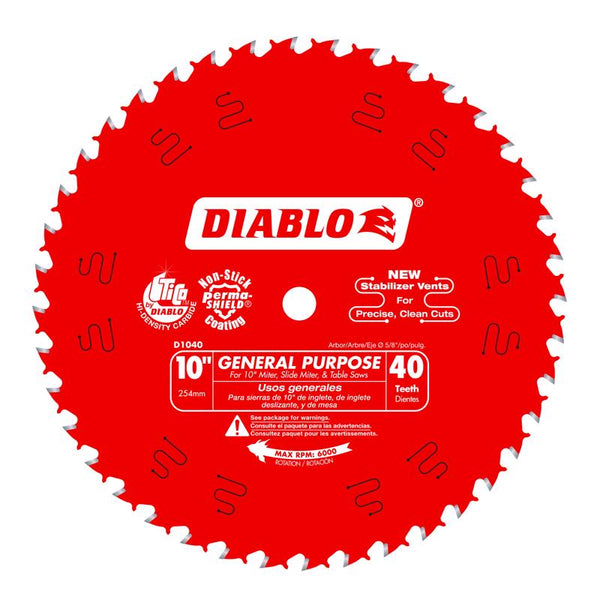 Freud Diablo 10-Inch 40-Tooth ATB General Purpose Saw Blade D1040X