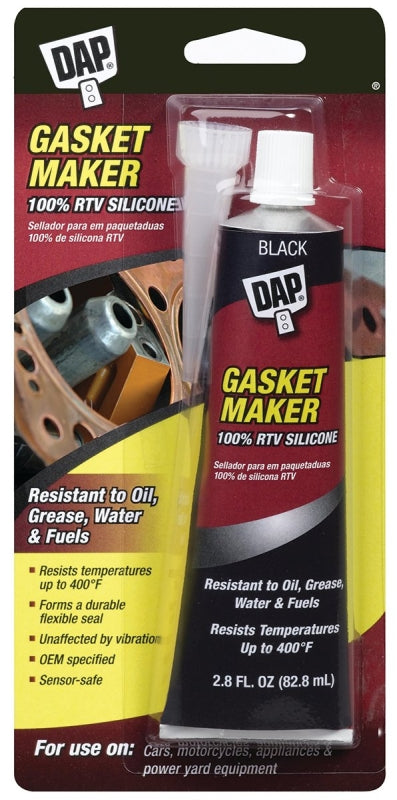 Dap 7079800754 Gasket 100% Rtv Silicone 2 Raw Building Material, Black