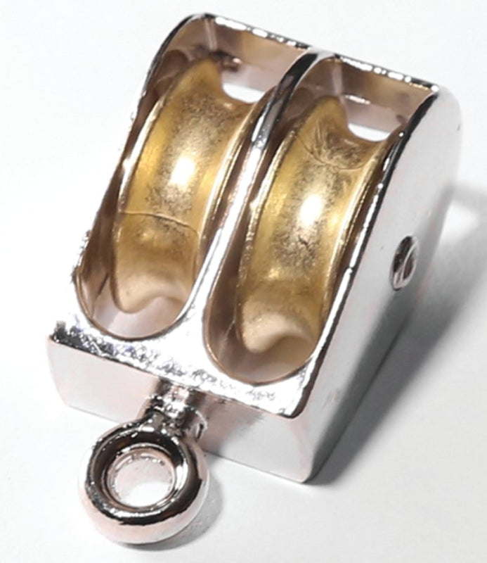 Baron 1 in. Dia. Nickel Zinc Fixed Eye Single Eye Pulley