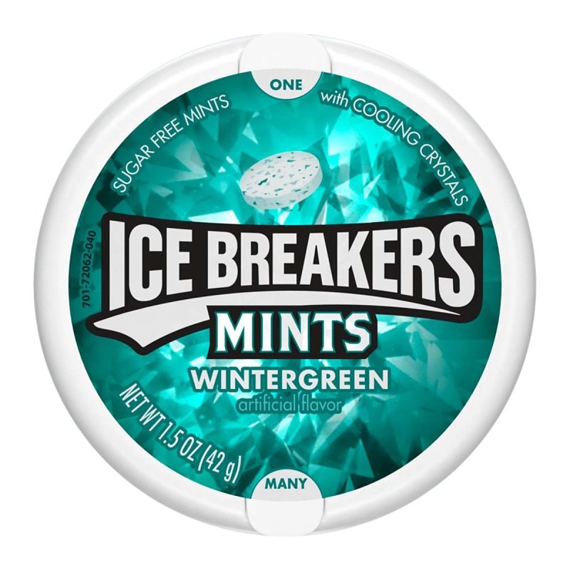 ICE BREAKERS Wintergreen Sugar Free Mints Tin, 1.5 oz