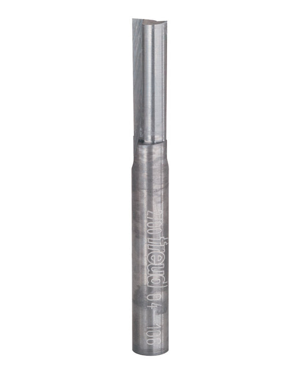 Freud 04-106: 1/4" (dia.) Double Flute Straight Bit with 1/4" shank, 3/4" carbide height, Pack of 1, Red