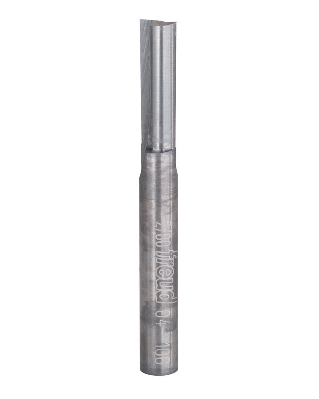 Freud 04-106: 1/4" (dia.) Double Flute Straight Bit with 1/4" shank, 3/4" carbide height, Pack of 1, Red