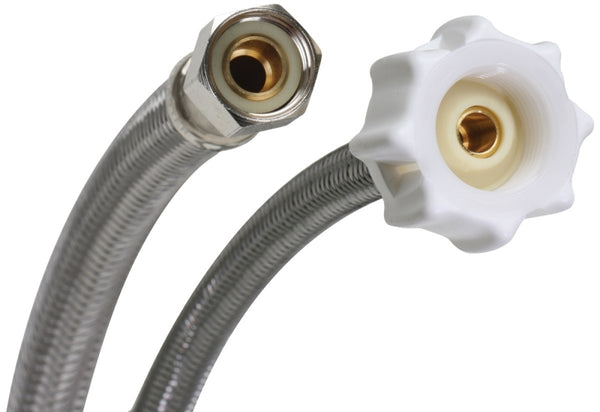 Manufacturers Direct B1T12CS Braided Flexible Toilet Connector with Polymer Core