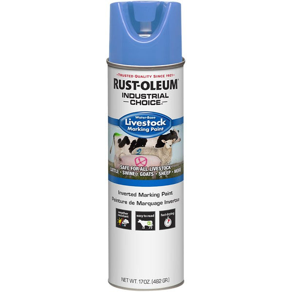 Rust-Oleum 383019 Livestock Marking Spray Paint, 17 oz, Fluorescent Blue