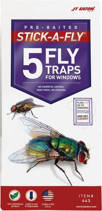 J T Eaton Stick-A-Fly Fly Trap for Windows 443