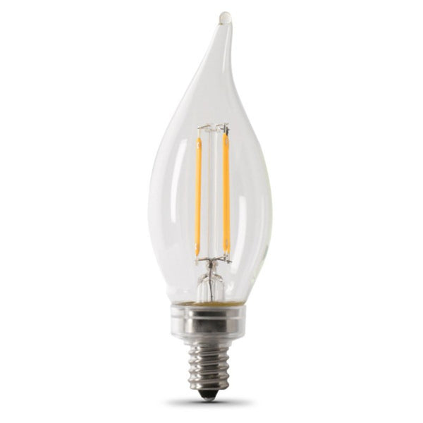 Soft White LED Bulbs (2700K) - 10W (100W Equivalent) E12 Base BA10 Flame Tip (2-Pack) by Feit Electric BPCFC100927CAFIL