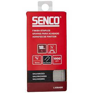 SENCO L10BABR 18 Gauge 1/4" Crown Finish Staples, 5/8" Length, Galvanized, 1,000 Count Pack