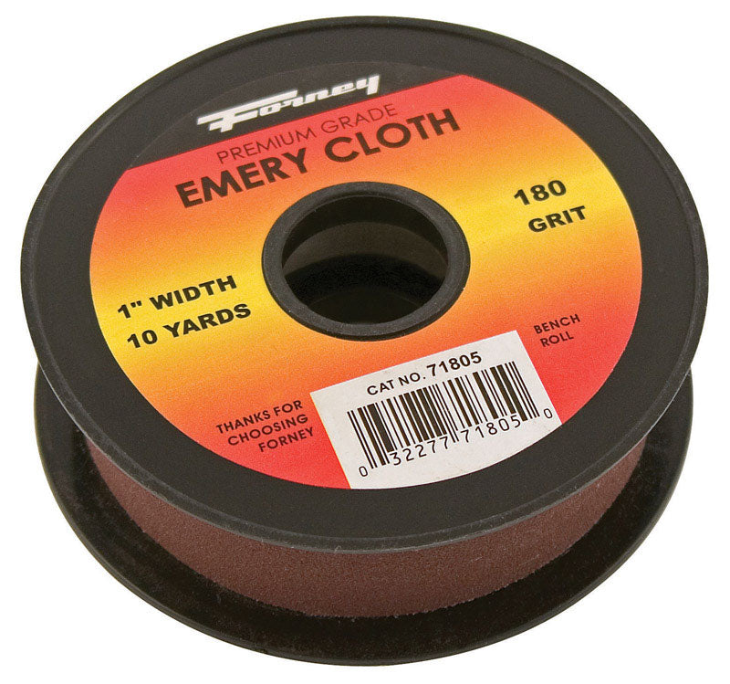 Forney 71805 Emery Cloth, 180-Grit, 1-Inch-by-10-Yard Bench Roll by Forney