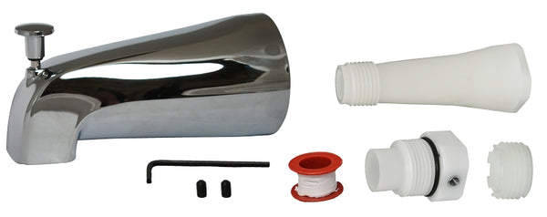 Plumb Pak PP825-35 Universal Fit Bath Tub Spout with Diverter Plated, Polished Chrome Finish