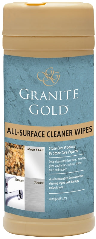 Granite Gold All-Surface Cleaner Household Cleaning For Stainless Steel, Glass, Quartz, Marble Surfaces, 40 Count GG0005