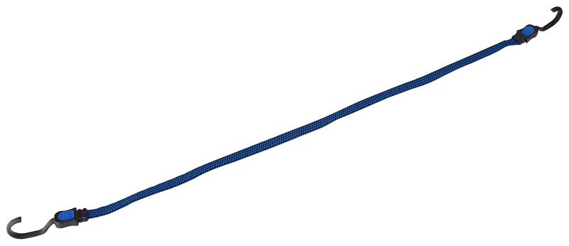 ProSource FH92106-4 Bungee Stretch Cord, 17 mm Dia, 36 in L, Polypropylene, Blue, Hook End