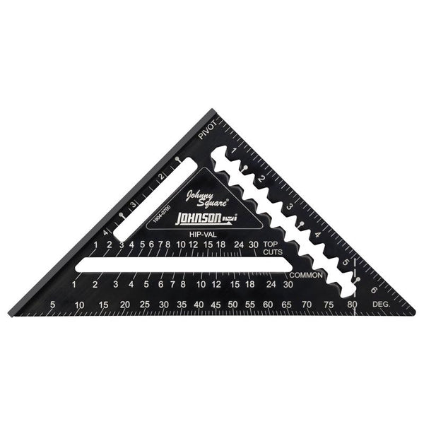 Johnson Level & Tool 1904-0700 Johnny Square Professional Easy-Read Aluminum Rafter Square, 7", Black, 1 Square