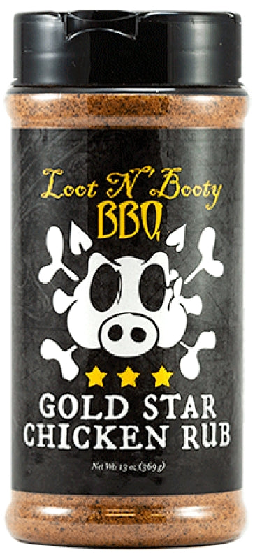 Loot N Booty BBQ Gold Star Chicken Rub 13 Oz Shaker OW88251