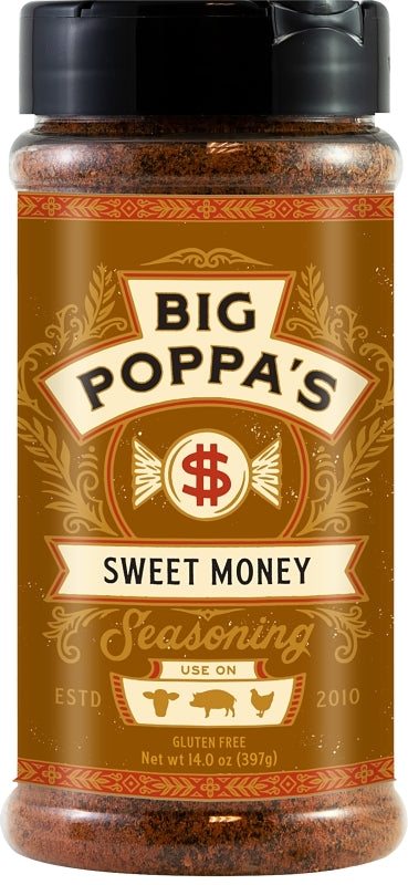 Big Poppa's OW86400-C Sweet Money Seasoning, 14 oz. - Quantity 1