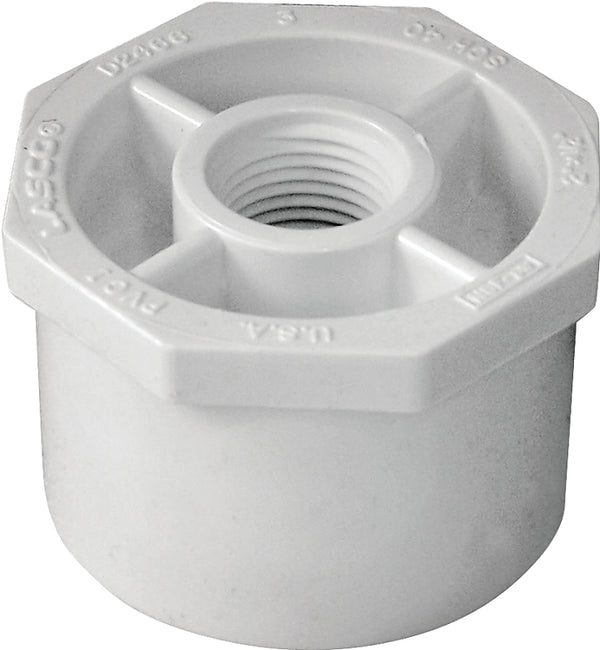 LASCO Bushing 2 x 1-2in. - Sxfpt 438-247 Spigot x FPT White 438247BC