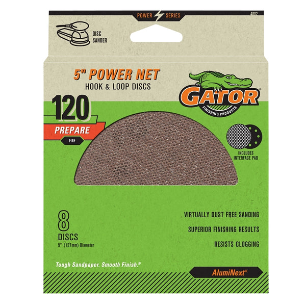 Gator 4802 Mesh Sanding Discs, 120 Grit, 5 In., 8 Pk. - Quantity 1