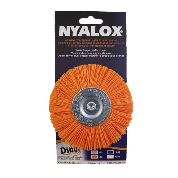 Dico 541-778-4 Nyalox Wheel Brush 4-Inch Orange 120 Grit