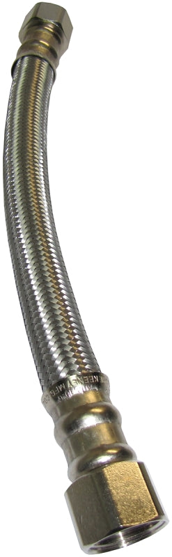 Plumb Pak PP888-1LF Water Heater Connector, 3/4 in, Fip, 12 in L, Stainless Steel, 3/4" x 3/4" x 12"