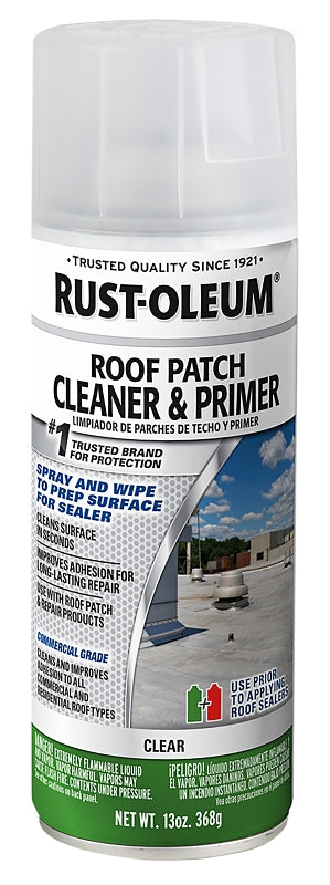 Rust-Oleum 345815 Roof Patch Cleaner & Primer 12oz Aerosol, 0.5 Liters, Clear