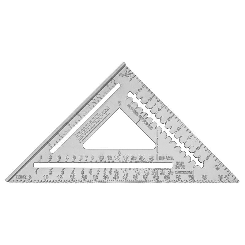 Johnson 8-3/4 in. L x 17 in. H Aluminum Rafter Square Silver