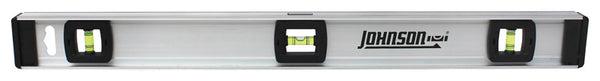Johnson Level & Tool 1300-2400 Aluminum Level with Ruler, Easy Readability, Shock Absorbent, Silver, 24'', 1 Level