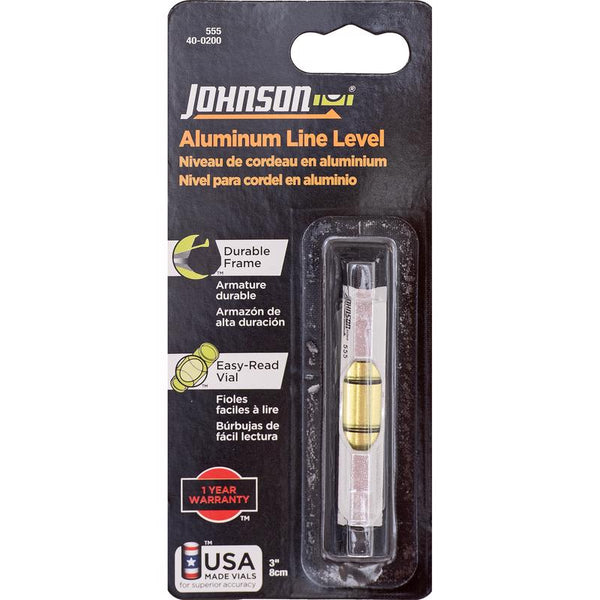 Johnson Level & Tool 555 Aluminum Line Level, 3", Silver, 1 Level