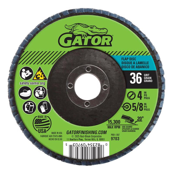 Gator Finishing 9703 36 Grit Aluminum Oxide Grinding and Sharpening (1 Pack), 4"