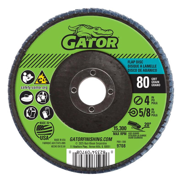 Gator Finishing 9708 80 Grit Aluminum Oxide Grinding and Sharpening (1 Pack), 4"