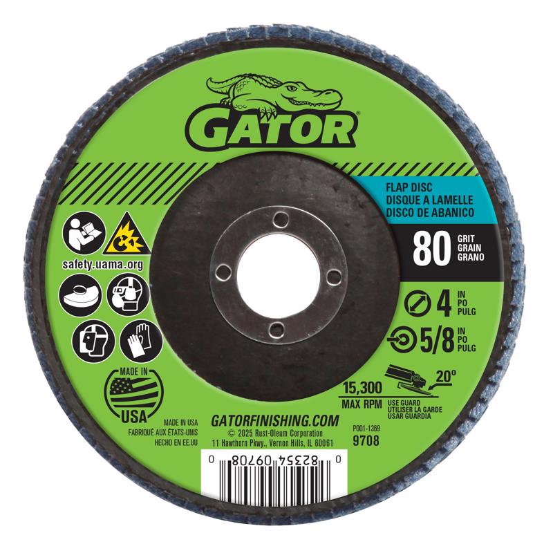 Gator Finishing 9708 80 Grit Aluminum Oxide Grinding and Sharpening (1 Pack), 4"