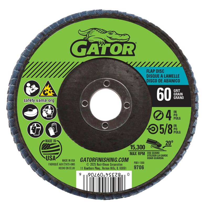 Gator Finishing 9706 60 Grit Aluminum Oxide Grinding and Sharpening (1 Pack), 4"