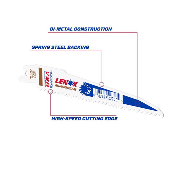 American Saw Recip Blade 6" 6tpi Lenox 22750OSB656R