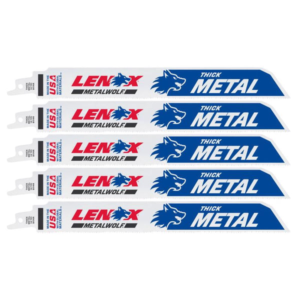 Lenox 5-Pack 9-in 14-Tpi Bi-Metal Reciprocating Saw Blades 201789114R