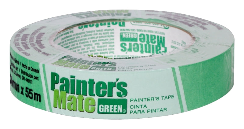 Painter's Mate Green Brand CP 150/8-Day Painter's Tape, Multi-Surface, 24mm x 55m, Green, 1 Roll (103369)