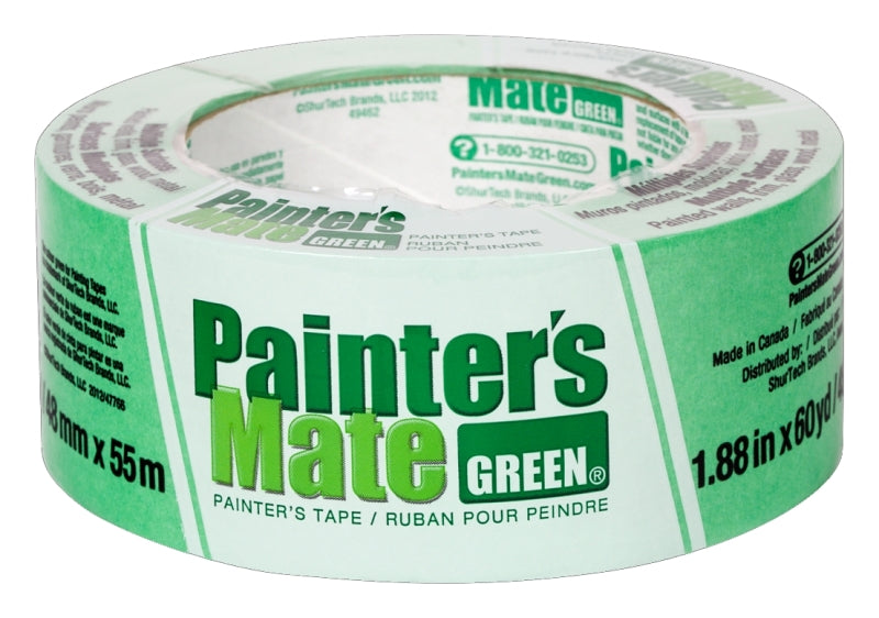 Painter's Mate Green Brand CP 150/8-Day Painter's Tape, Multi-Surface, 48mm x 55m, Green, 1 Roll (103365)