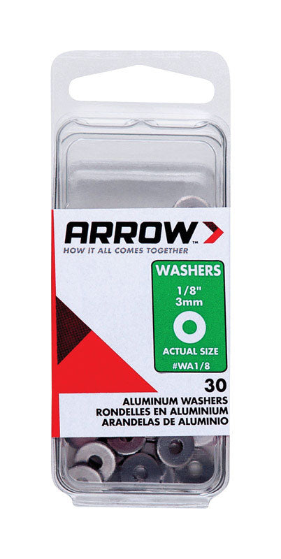 Arrow Fastener WA1/8 Aluminum Washers, 1/8-Inch, 30-Count