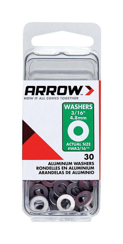 Arrow Fastener WA3/16 3/16" Aluminum Washers 30 Count