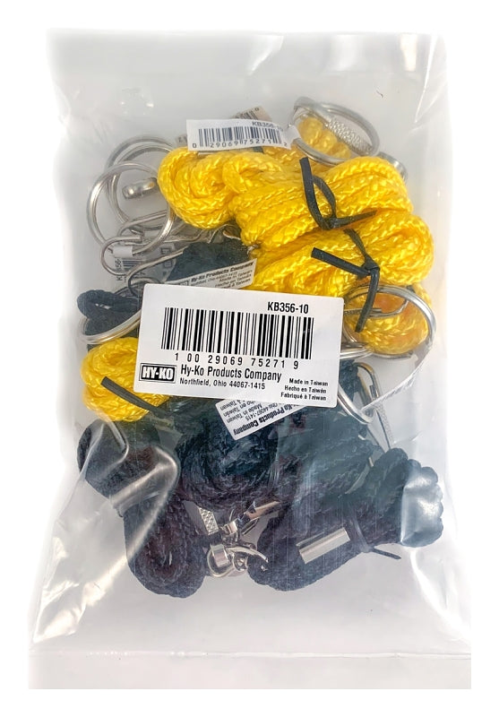 HY-KO PROD KB356-BKT 32 Piece Lanyard/Clip Ring KB356-10