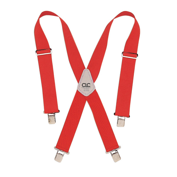 Custom Leathercraft110RED Heavy Duty Work Suspenders, Elastic Straps, One Size, Red