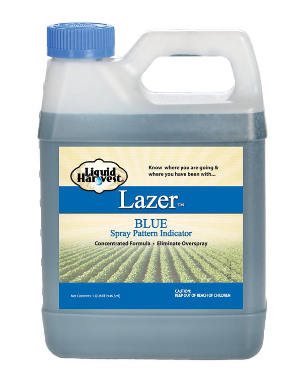 Liquid Harvest Lazer Blue - 32 Ounces - Concentrated Spray Pattern Indicator - Perfect Weed/ Fertilizer Marking Dye, Turf Mark and Blue Herbicide Marker 00117