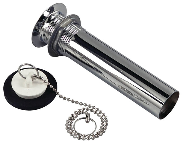 Danco 86781 2-Piece Style Basin Drain With Stopper, For Use With Lavatories, Steel, Chrome Plated