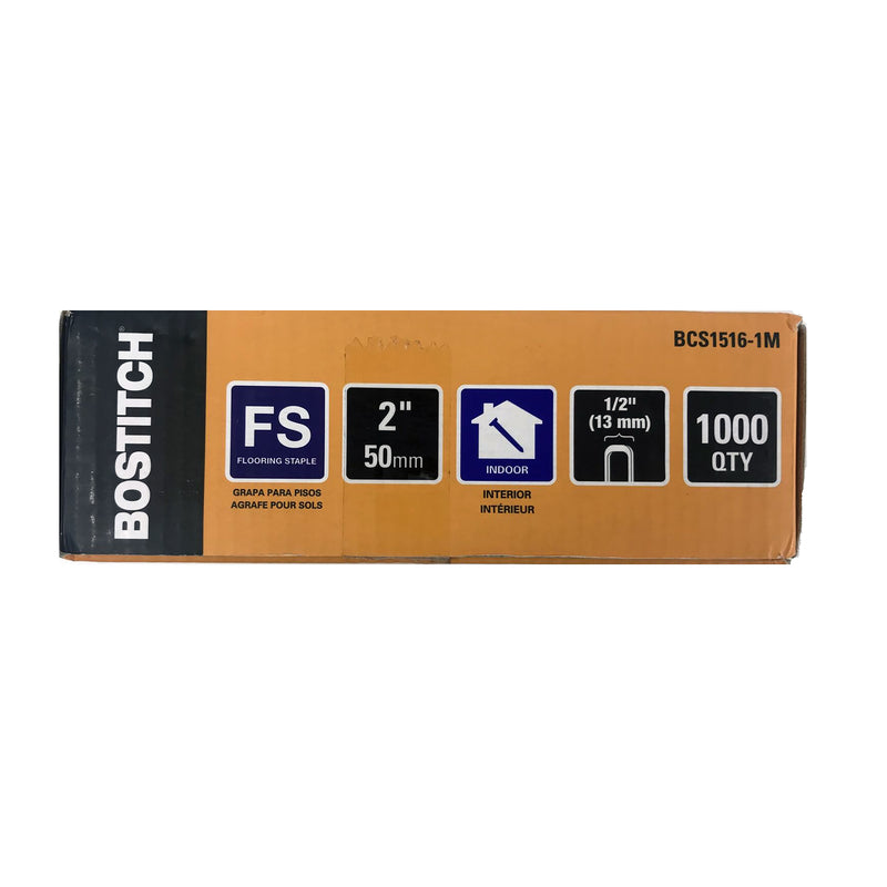 BOSTITCH Flooring Staples, Hardwood, 15-1/2 GA, 2-Inch, 1000-Piece (BCS1516-1M)