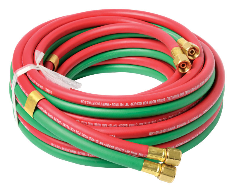 Forney 86145 Oxygen Acetylene Hose, R-Grade, 1/4-Inch-by-25-Feet