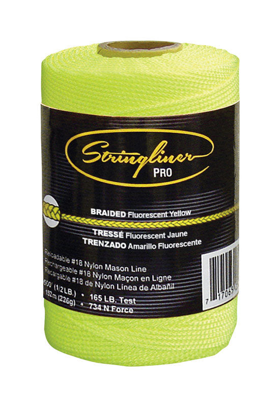 US Tape 35465#18 Construction Replacement Roll BRAIDED FL. YELLOW 500'