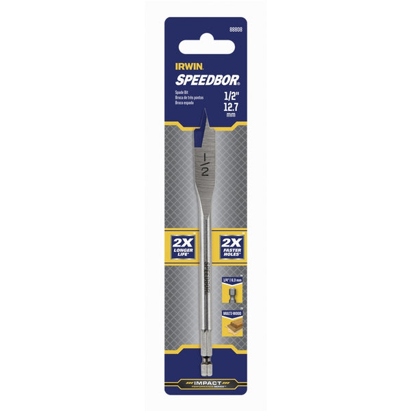 Irwin Speedbor 88808 1/2" Speedbor 2000 Standard Length Flat Wood Boring Bit (6-Pack)