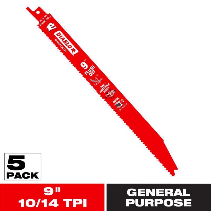 DB FLUSH CUT 9 10/14 TPI 5 PK