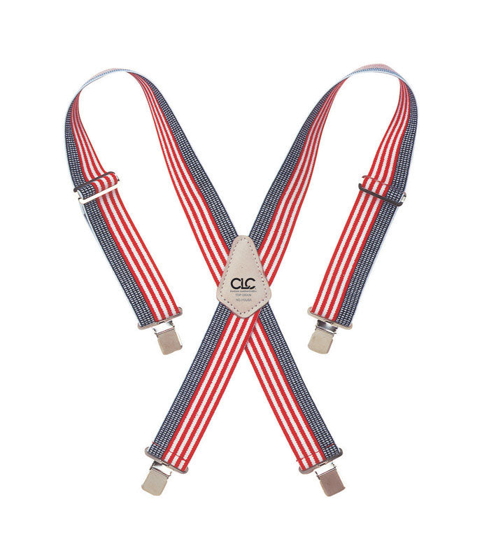 Custom Leathercraft110USA Heavy Duty Elastic Work Suspenders, USA Flag Print