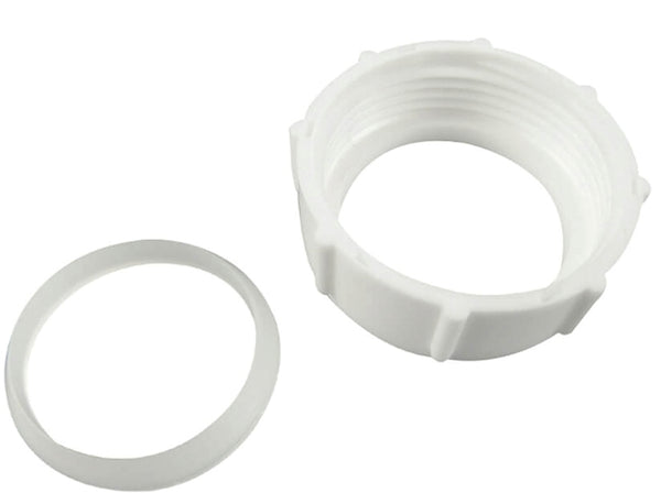 Danco 86809 Slip Joint Nut And Washer, Plastic, White